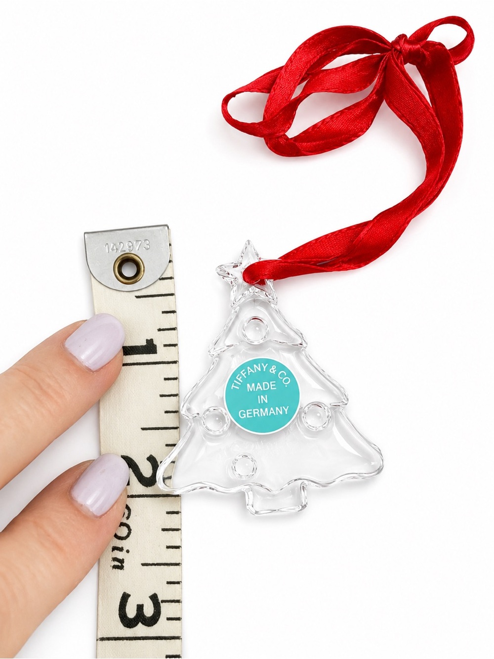 Vintage Tiffany & Co. Crystal Christmas Tree Ornament 2” Made in Germany - Picture 4 of 4